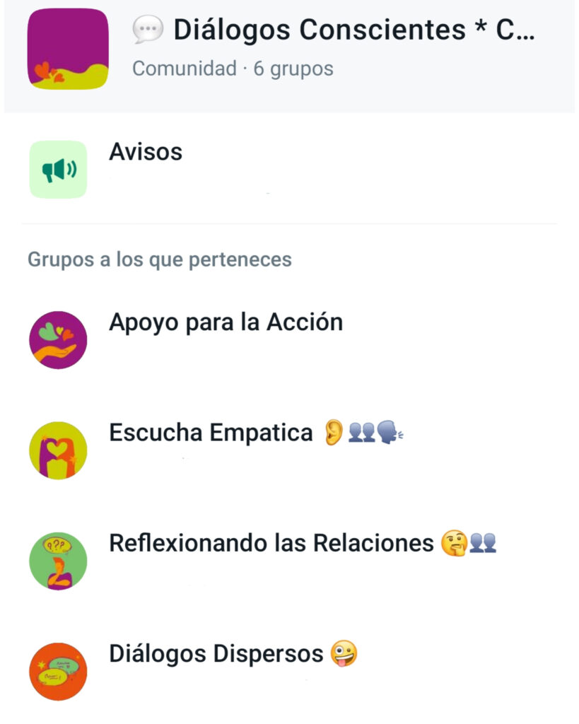 Comunidad en los grupos de whatsapp